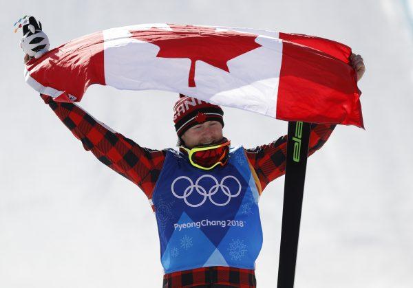 Canada’s Brady Leman wins gold in freestyle skiing at the Pyeongchang 2018 Winter Olympics on Feb. 21, 2018. (Reuters/Issei Kato)