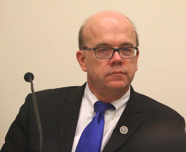 Rep. James McGovern (D-Mass.), Co-Chair of the Tom Lantos Human Rights Commission, makes opening remarks at a hearing, Feb. 15, on “Defending Prisoners of Conscience.” He is currently an advocate for two prisoners of conscience: Raif Badawi, from Saudi Arabia, and Nabeel Rajab, from Bahrain. (Gary Feuerberg/ The Epoch Times)