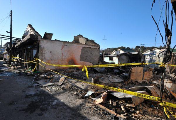 Damage on South Korea's Yeonpyeong Island on Dec. 3, 2010, following a North Korean artillery and rocket attack on Nov. 23, 2010. (Kim Jae-Hwan/AFP/Getty Images)