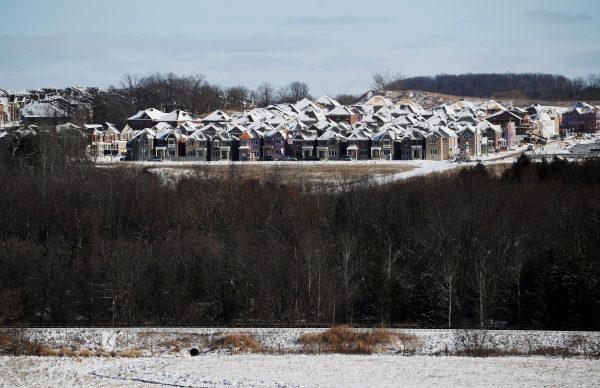 Houses are under construction in a new subdivision in East Gwillimbury in the Greater Toronto Area on Jan. 30, 2018. (Reuters/Mark Blinch)