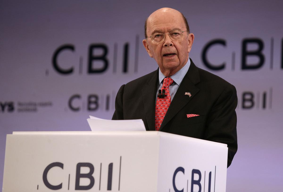 US Secretary of Commerce, Wilbur Ross addresses delegates at the annual Confederation of British Industry (CBI) conference in east London, on Nov. 6, 2017. (DANIEL LEAL-OLIVAS/AFP/Getty Images)