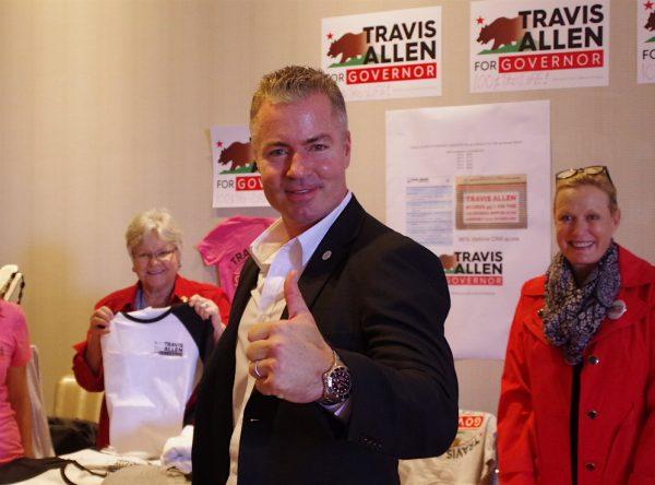 Travis Allen, who won the endorsement of the CRA, as a state gubernatorial candidate in Buena Park, Calif., on March 4, 2018. (Yaning Liu/The Epoch Times)