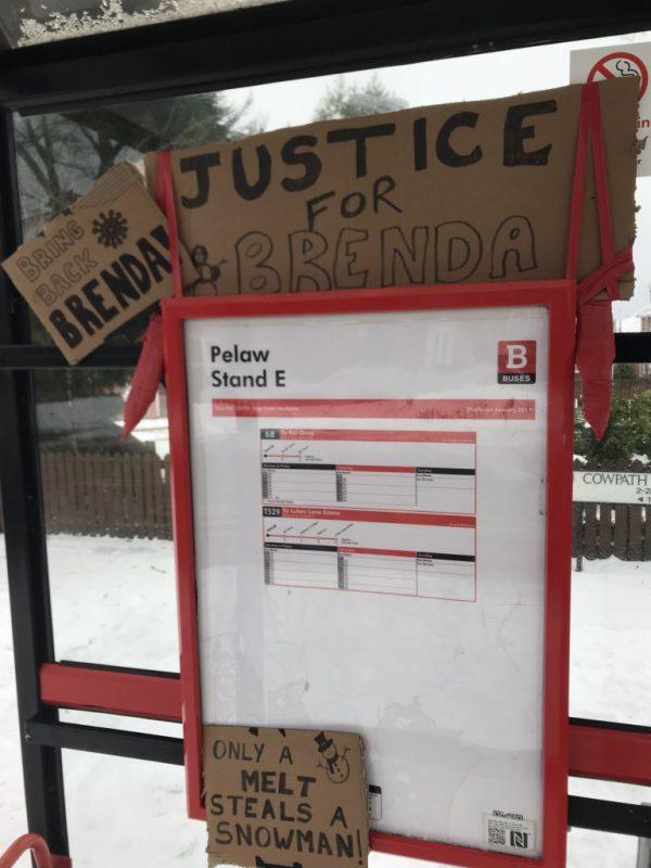 Signs at a bus stop in Newcastle upon Tyne, England. (Thomas Walker via Storyful)