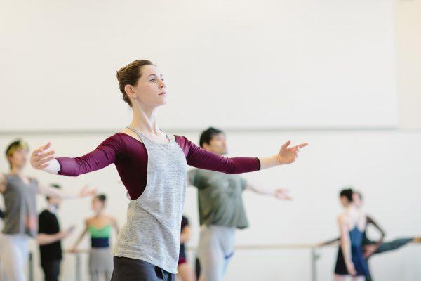 Alexandra MacDonald practising with fellow dancers at the National Ballet. (Karolina Kuras)