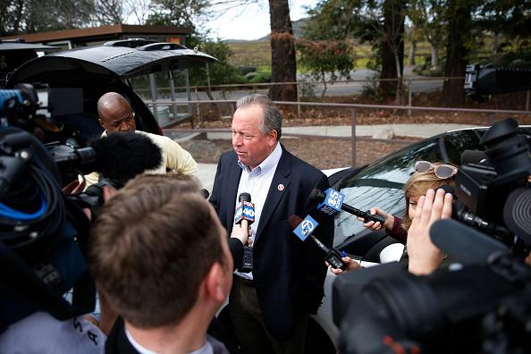 California State Senator Bill Dodd speaks to members of the media during an active shooter situation at the Veterans Home of California on March 9, 2018. (Stephen Lam/Getty Images)