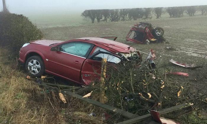 Horror Crash Leaves Car Split in Two