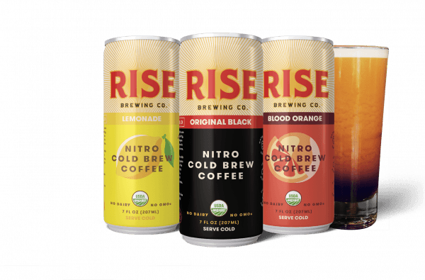 RISE offers its creamy nitro cold brew in convenient, on-the-go cans. (Courtesy of RISE Brewing Co.)