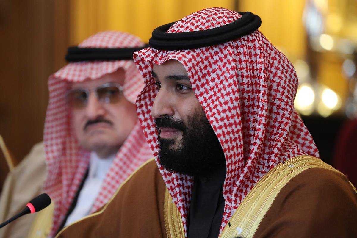 Saudi Crown Prince Mohammed bin Salman during a meeting with British government officials in London on March 7, 2018. (Dan Kitwood-WPA Pool/Getty Images)