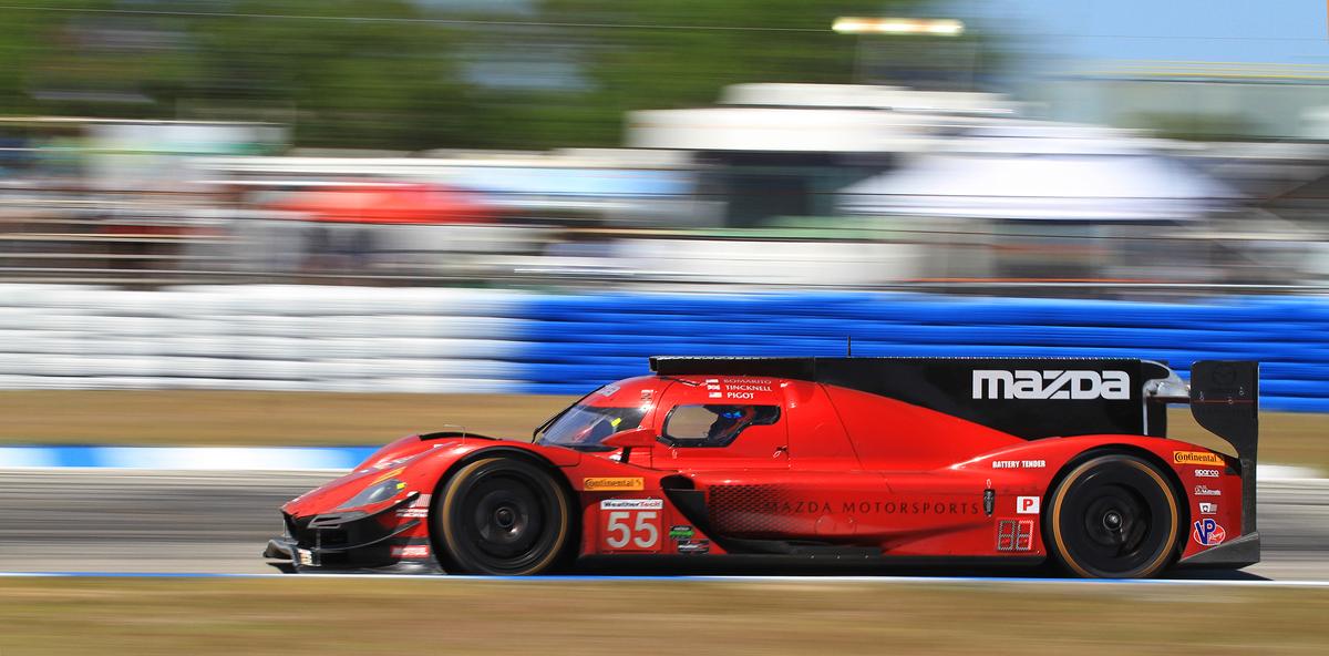 Mazda was second at the final pit stop, but was once again struck down by mechanical woes with victory seemingly within reach. (Chris Jasurek/Epoch Times)