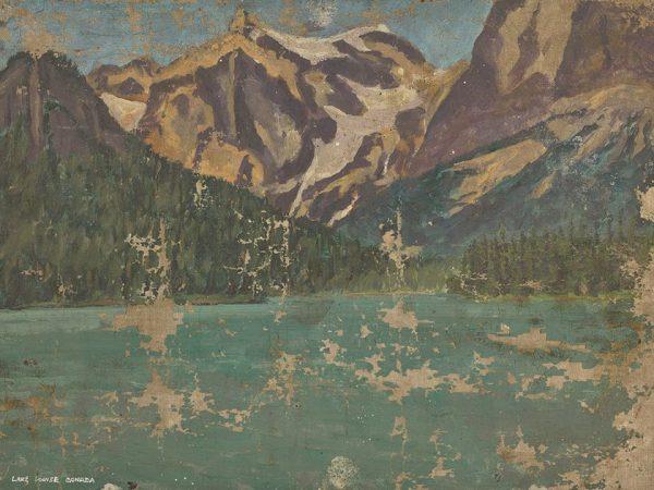 Churchill’s painting of Emerald Lake. (Sotheby’s)