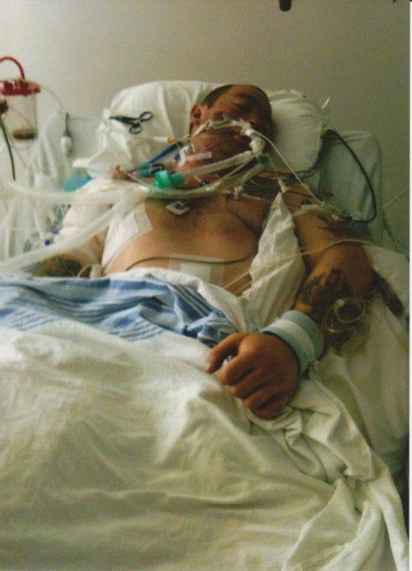 Mark Smith had multiple operations in hospital after he was shot in an army training session. (SWNS)