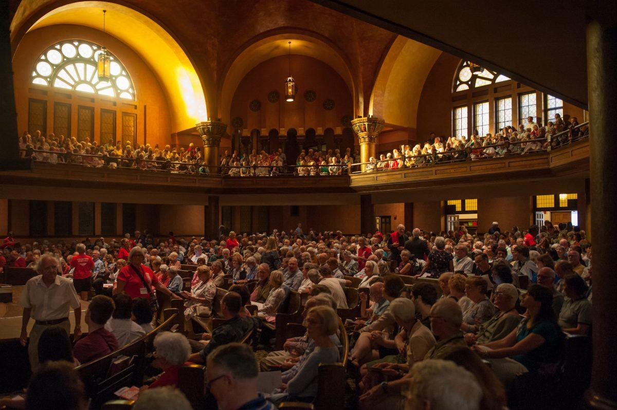 The audience at Dominion-Chalmers United Church at the performance of the Choir of Trinity College Cambridge at Chamberfest 2017 on July 28, 2017. (Michael Gauthier)