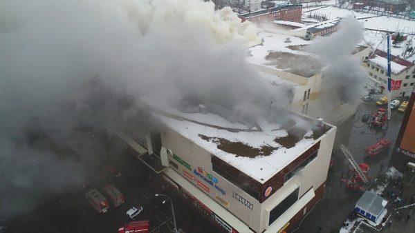 Still photo taken from video provided by Russian Emergencies Ministry shows a site of a fire at a shopping mall in Kemerovo, Russia March 25, 2018. (Russian Emergencies Ministry/Handout via Reuters)