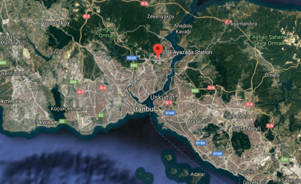 İTÜ—Ayazağa underground train station in Istanbul, Turkey. (Screenshot via Google Maps)