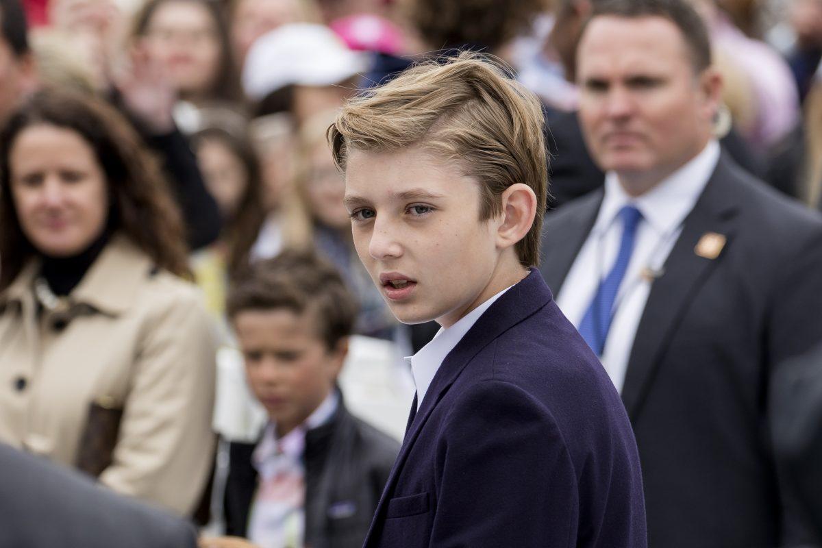 Barron Trump at the annual Easter Egg Roll on the South Lawn of the White House on April 2, 2018. (Samira Bouaou/The Epoch Times)