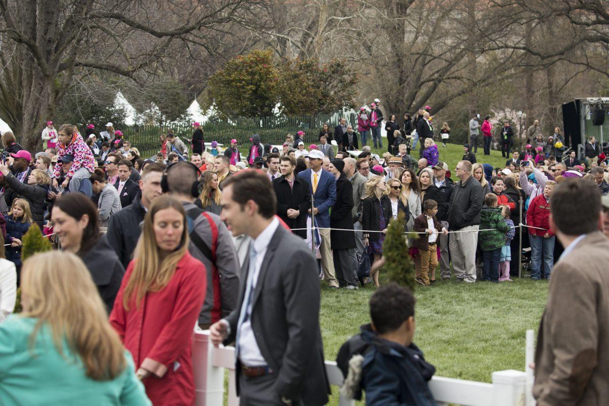 People at the annual Easter Egg Roll on the South Lawn of the White House on April 2, 2018. (Samira Bouaou/The Epoch Times)