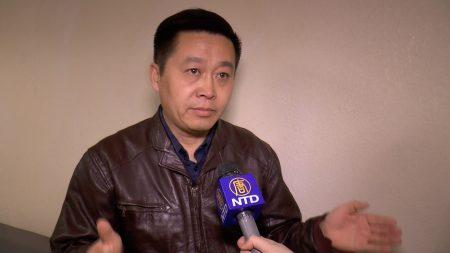 Liu Jianguo, former CCP member, quit the CCP one week after he arrived in the United States. (Han Rui/The Epoch Times)