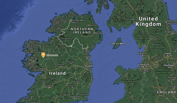 Claremorris in County Mayo, Ireland. (Screenshot via Google My Maps)