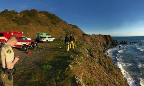 The clifftop in Mendocino County where the SUV was found on March 26, 2018. (Mendocino County Sheriff)