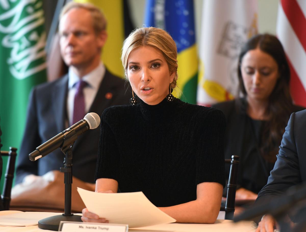 Ivanka Trump addresses the event "A Call to Action to End Forced Labour, Modern Slavery and Human Trafficking" at the United Nations in New York on Sept. 19, 2017. (DON EMMERT/AFP/Getty Images)