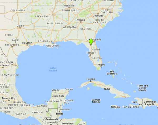 Location of Gainesville in Florida. (Screenshot via GoogleMaps)