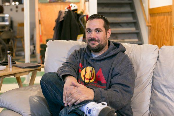 Billy Brokschmidt has been in recovery from opioid addiction for two years and now lives in his sister's basement near Dayton, Ohio, on Dec. 8, 2017. (Charlotte Cuthbertson/The Epoch Times)