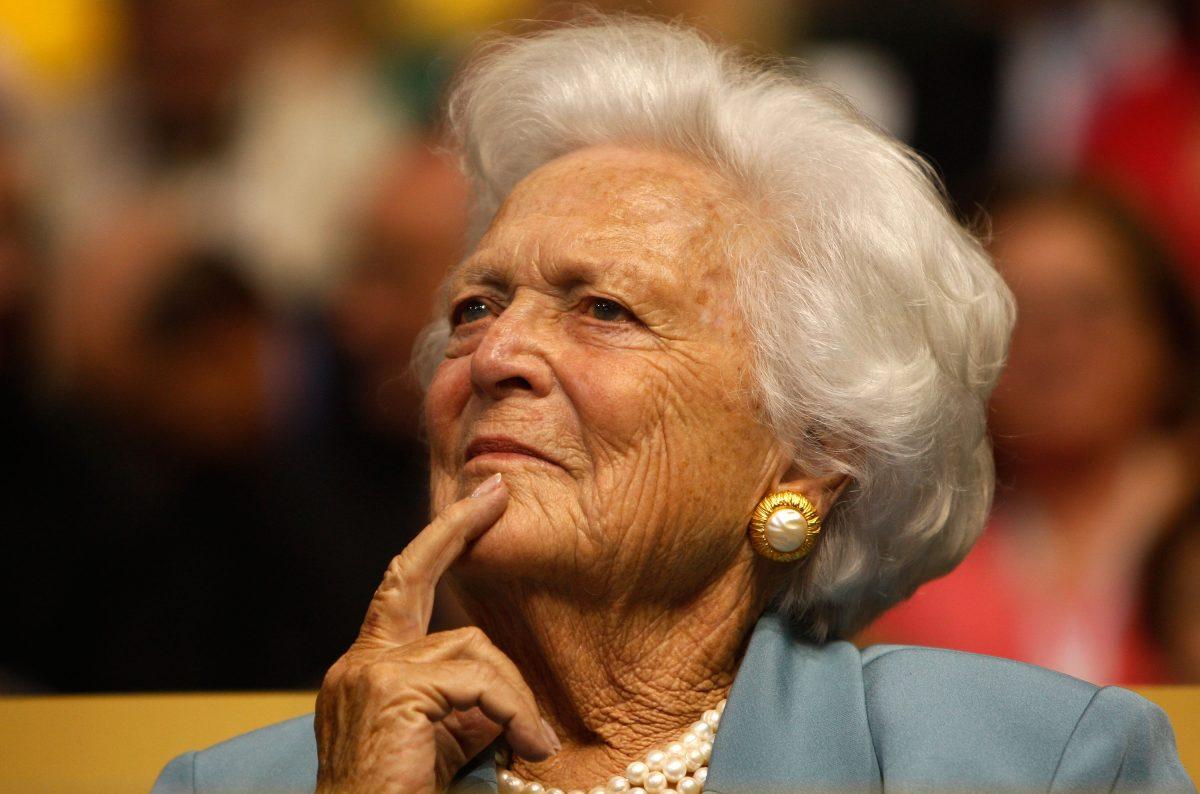 Former first lady Barbara Bush attends day two of the Republican National Convention (RNC) at the Xcel Energy Center in St. Paul, Minnesota on Sept. 2, 2008. (Scott Olson/Getty Images)