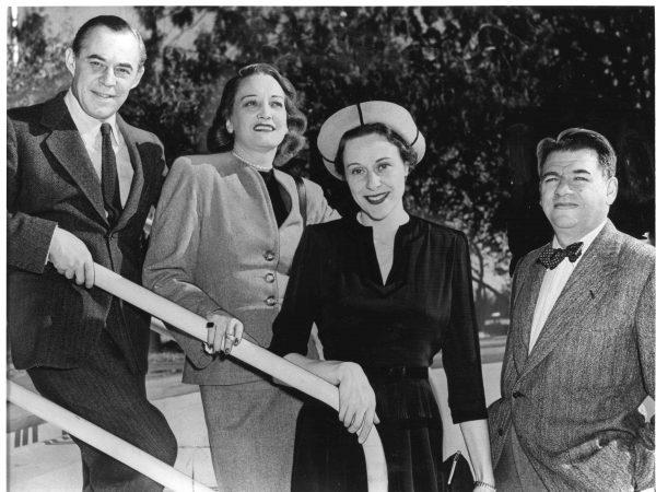 (L–R) Richard Rodgers, Dorothy Hammerstein, Dorothy Rodgers, and Oscar Hammerstein II visiting Oklahoma in November 1946. (The Rodgers and Hammerstein Organization)