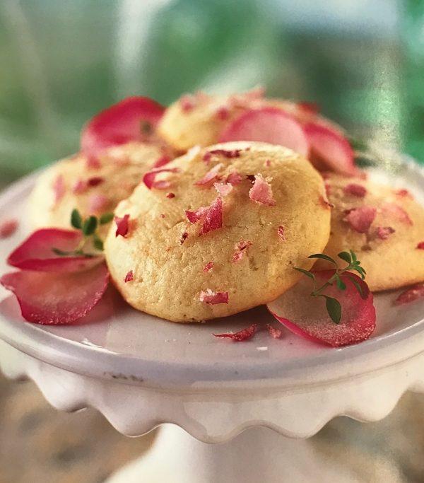 Delicate rose cakes from a 1610 handwritten recipe book. (Photo from "Shakespeare's Kitchen," Random House)