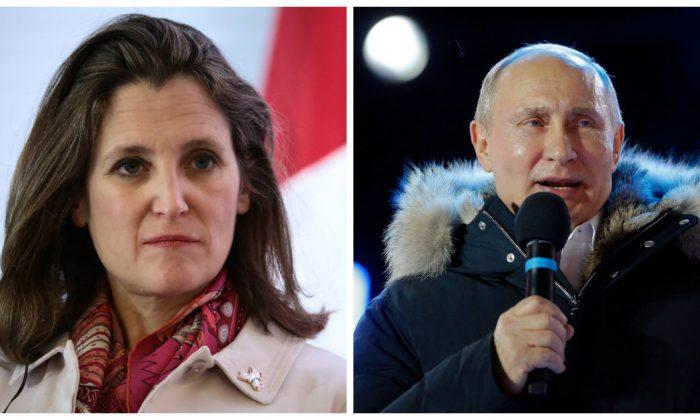 Freeland’s View of Global Clash of Ideologies Has Putin, Russia at Its Heart