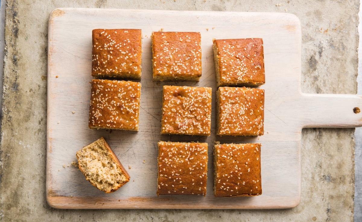 Tahini-Banana Snack Cake