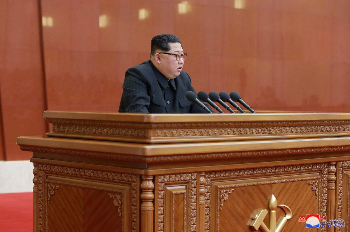 North Korean leader Kim Jong Un speaks during the Third Plenary Meeting of the Seventh Central Committee of the Workers' Party of Korea (WPK), in this photo released by North Korea's Korean Central News Agency (KCNA) in Pyongyang on April 20, 2018. (KCNA/via Reuters)