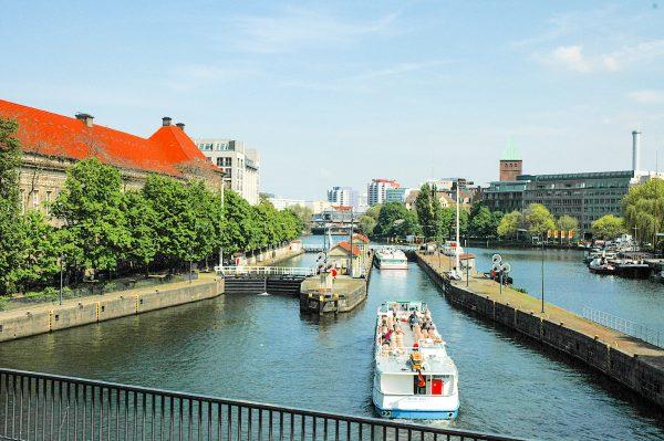 Riverboats on the Spree River, which runs through the heart of Berlin. (Carole Jobin)