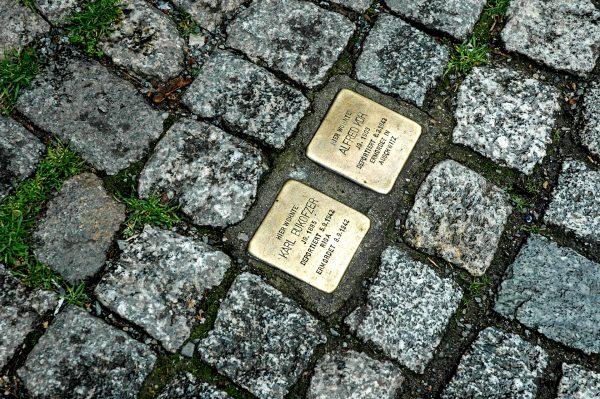 Stolpersteine plaques in memory of individual victims of the Holocaust. (Carole Jobin)