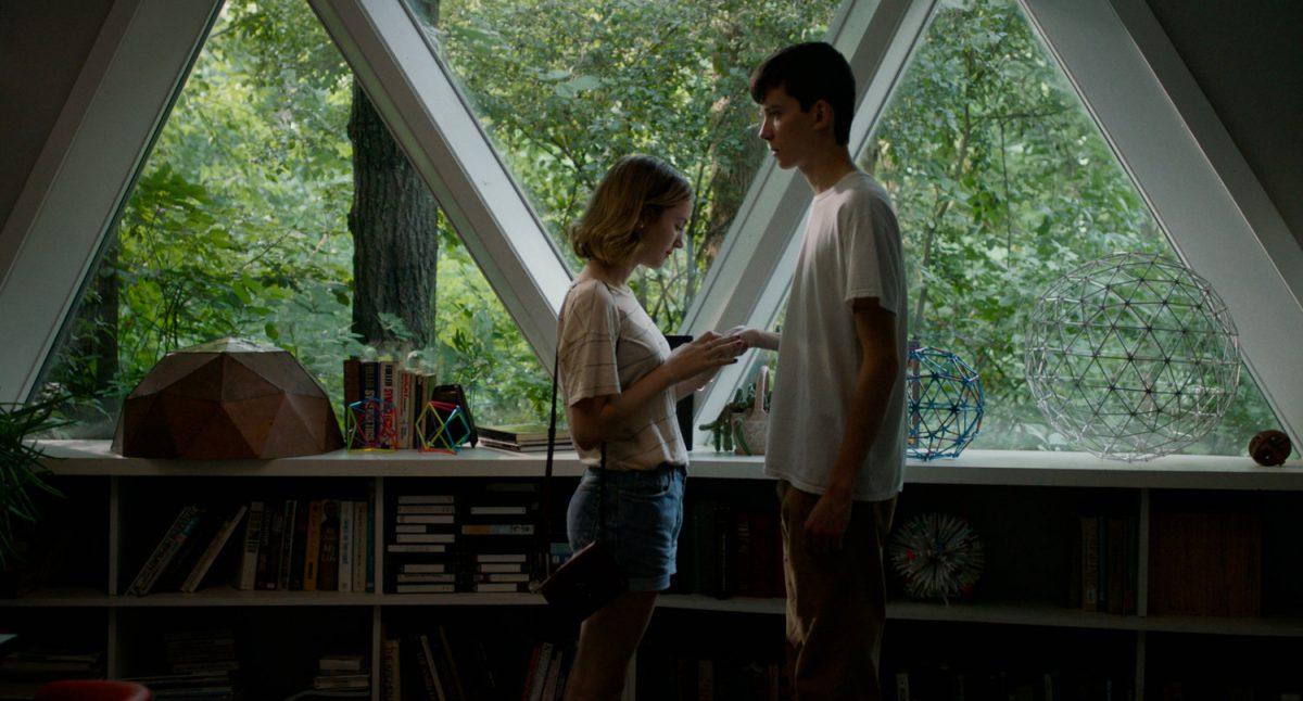 Maude Apatow as Meredith and Asa Butterfield as Sebastian in "The House of Tomorrow (Shout! Studios)