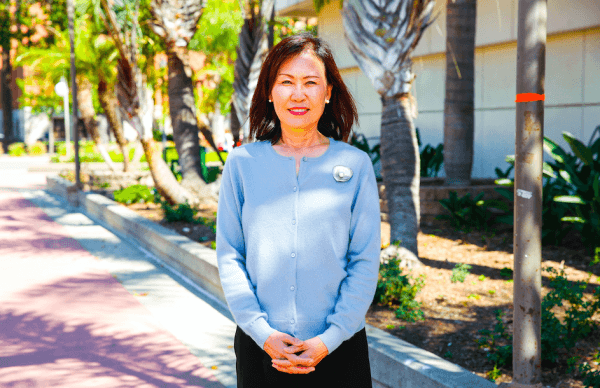 Michelle Steel, Orange County Supervisor, outside her office in Santa Ana, Calif., on April 24, 2018. (Yiyuan Chang/NTD)