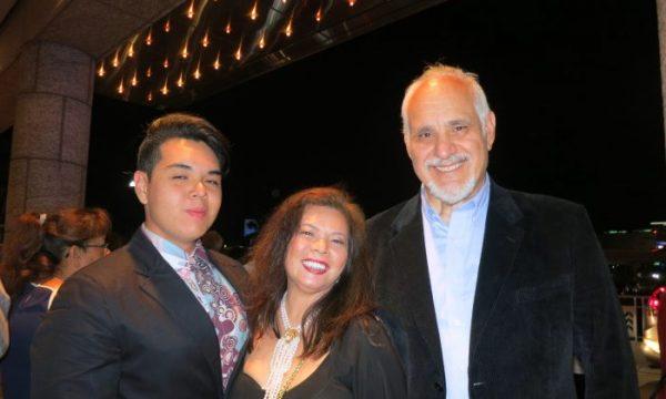 (L–R) Mathew Walsh, Lalaine Landau, and Dr. José Cisneros attended Shen Yun’s evening performance at the Adrienne Arsht Center for the Performing Arts in Miami, Fla., on March 31, 2018. Dr. Cisneros said the tickets were for his birthday. (Sally Sun/The Epoch Times)