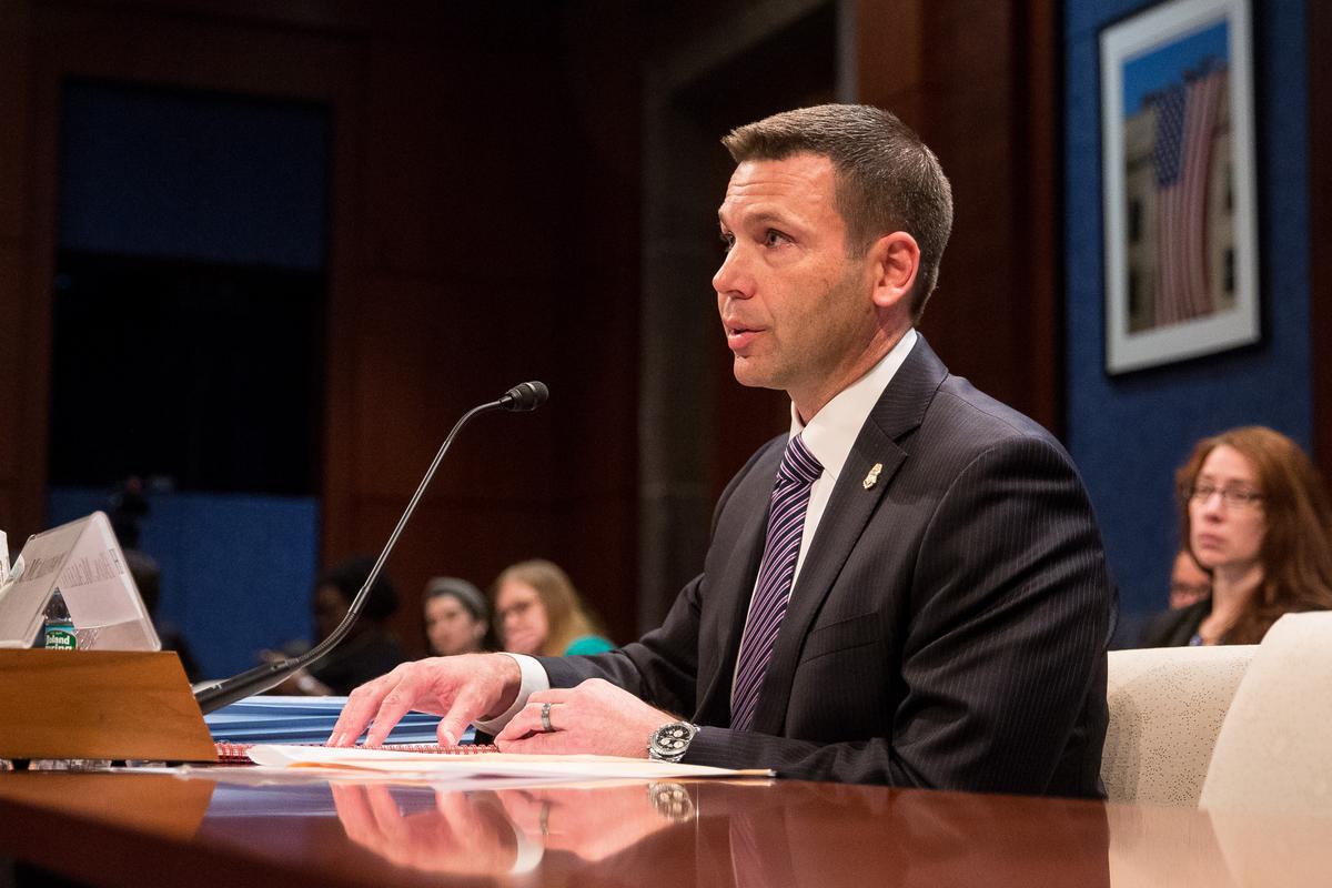 Kevin McAleenan, commissioner of U.S. Customs and Border Protection, speaks at a congressional hearing in Washington on April 25, 2018. (Samira Bouaou/The Epoch Times)