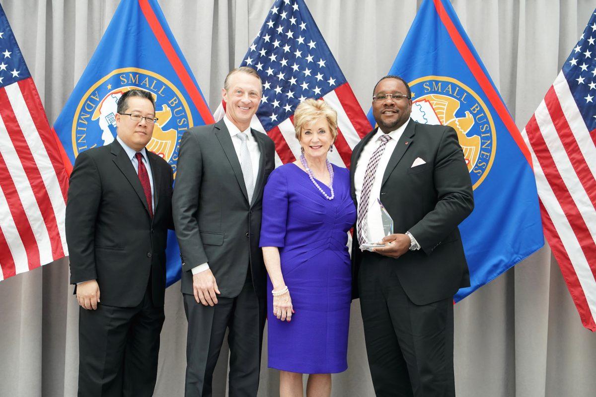 Small Business Administrator Linda McMahon handed out awards to entrepreneurs from all 50 states, Washington, D.C., and Puerto Rico at the National Small Business Week awards ceremonies in Washington, on Apr. 30, 2018. (Courtesy of the SBA)