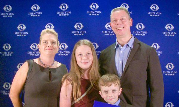 Darren Carey and his family enjoyed the Shen Yun Performing Arts performance at the Sydney Lyric Theatre on Feb. 10, 2018. (NTD Television)