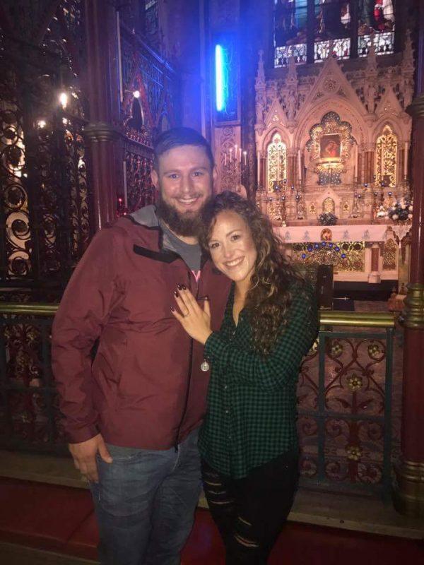 Briston Brenton and Sarah O'Hearn's trip to Dublin kicked off with another surprise: a proposal in the middle of a cathedral. (Courtesy of Briston Brenton and Sarah O'Hearn)