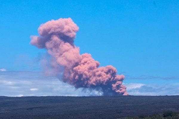 An ash cloud rises above Kilauea Volcano after it erupted, on Hawaii's Big Island May 3, 2018, in this photo obtained from social media. (Janice Wei/via Reuters)