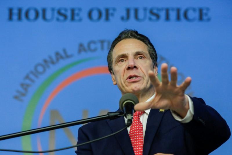 FILE PHOTO: New York Gov. Andrew Cuomo (D-N.Y.), speaks to guests during the National Action Network (NAN) Dr. Martin Luther King, Jr. Day Public Policy Forum in the Harlem borough of New York City, New York, U.S., January 15, 2018. REUTERS/Eduardo Munoz