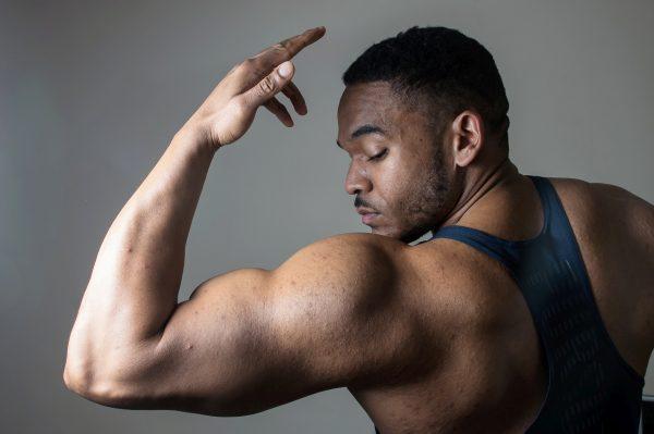 Kiran Bassan. A super-slimming physiotherapist who ballooned to 19 stone after gorging on six-packs of donuts has shed a third of his body weight – to transform himself into a competition-bodybuilder in West Midlands, UK.
