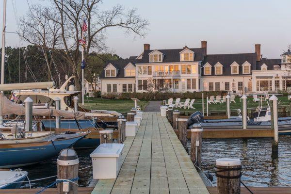 The private dock at the Inn at Perry Cabin. (Crystal Shi/The Epoch Times)