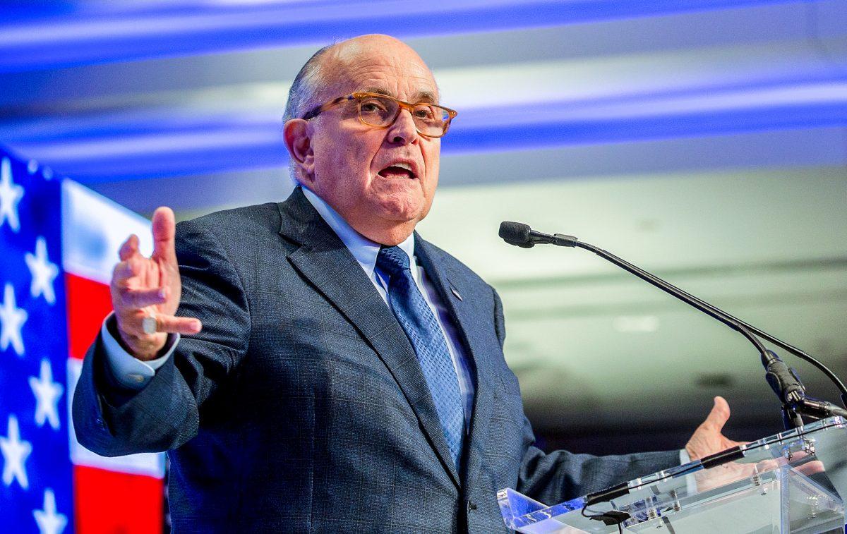 President Donald Trump's lawyer and former Mayor of New York City Rudy Giuliani in Washington, D.C., on May 5, 2018. (Tasos Katopodis/Getty Images)