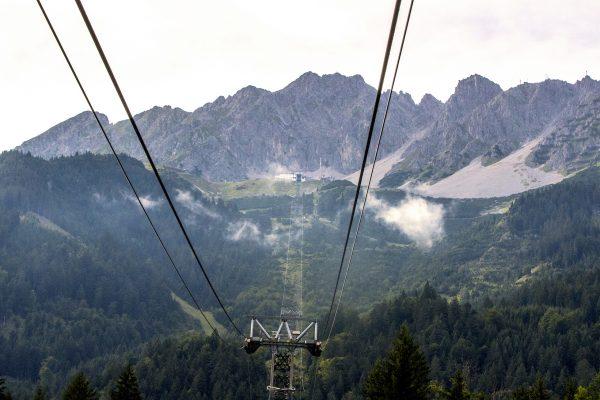 View of the Nordkette mountains from a cable car at Hafelekar over the Karwendel Nature Park. (Mohammad Reza Amirinia)
