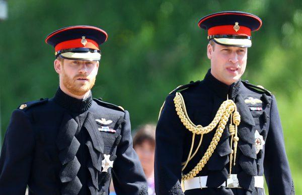 Prince Harry (left) walks with his best man, the Duke of Cambridge, as he arrives at St George's Chapel at Windsor Castle for his wedding to Meghan Markle. Saturday May 19, 2018. (Gareth Fuller/Pool via Reuters)