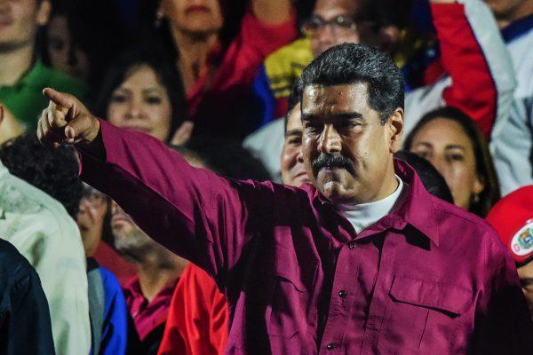Venezuelan President Nicolas Maduro gestures after the National Electoral Council (CNE) announced the results of the voting on election day in Venezuela, on May 20, 2018. (JUAN BARRETO/AFP/Getty Images)