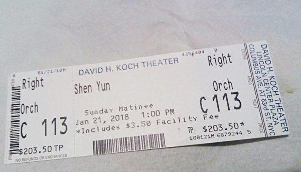 Charlene Gibb got the last available ticket to Shen Yun’s performance at the Lincoln Center on the afternoon of Jan. 21, 2018. (The Epoch Times)